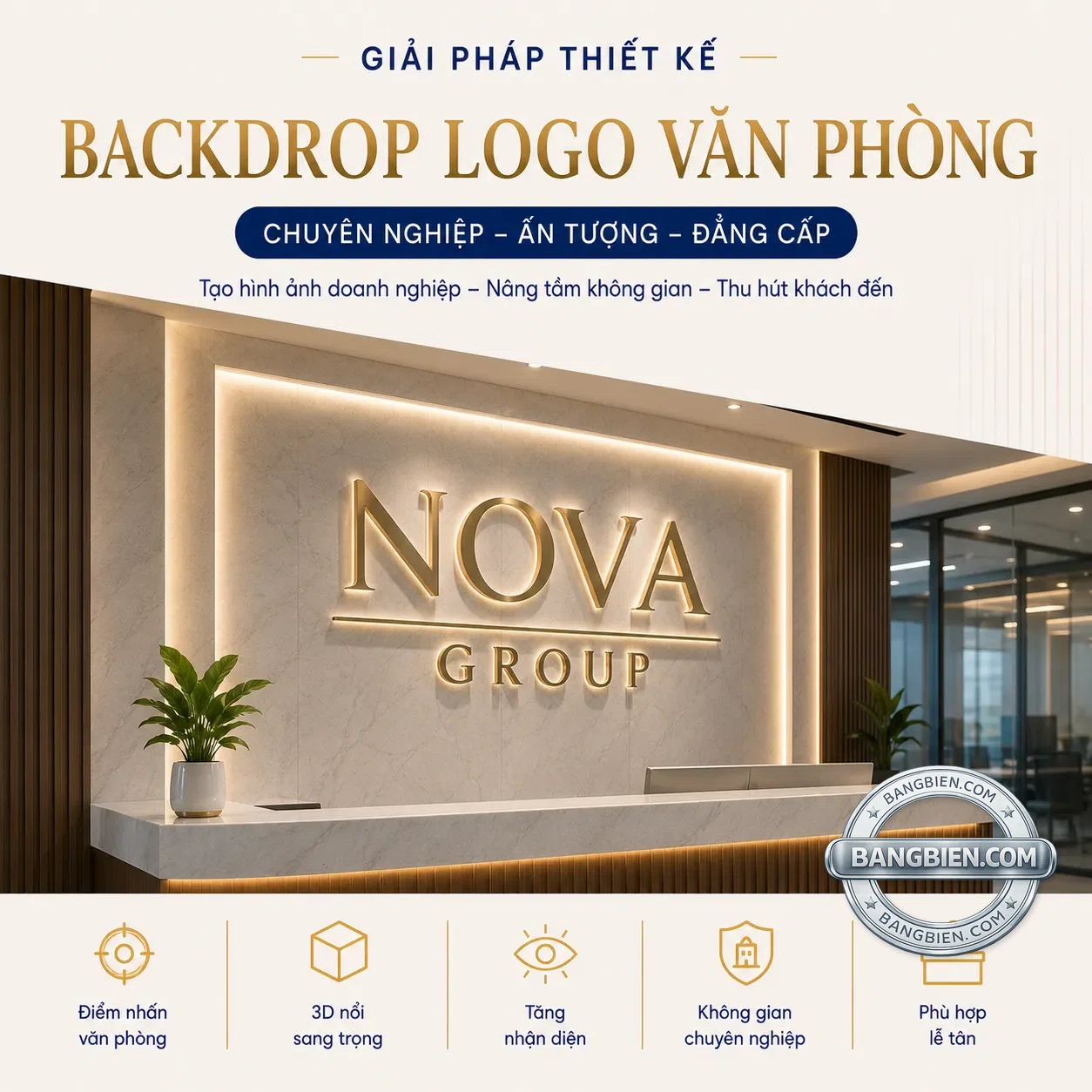 Backdrop logo văn phòng