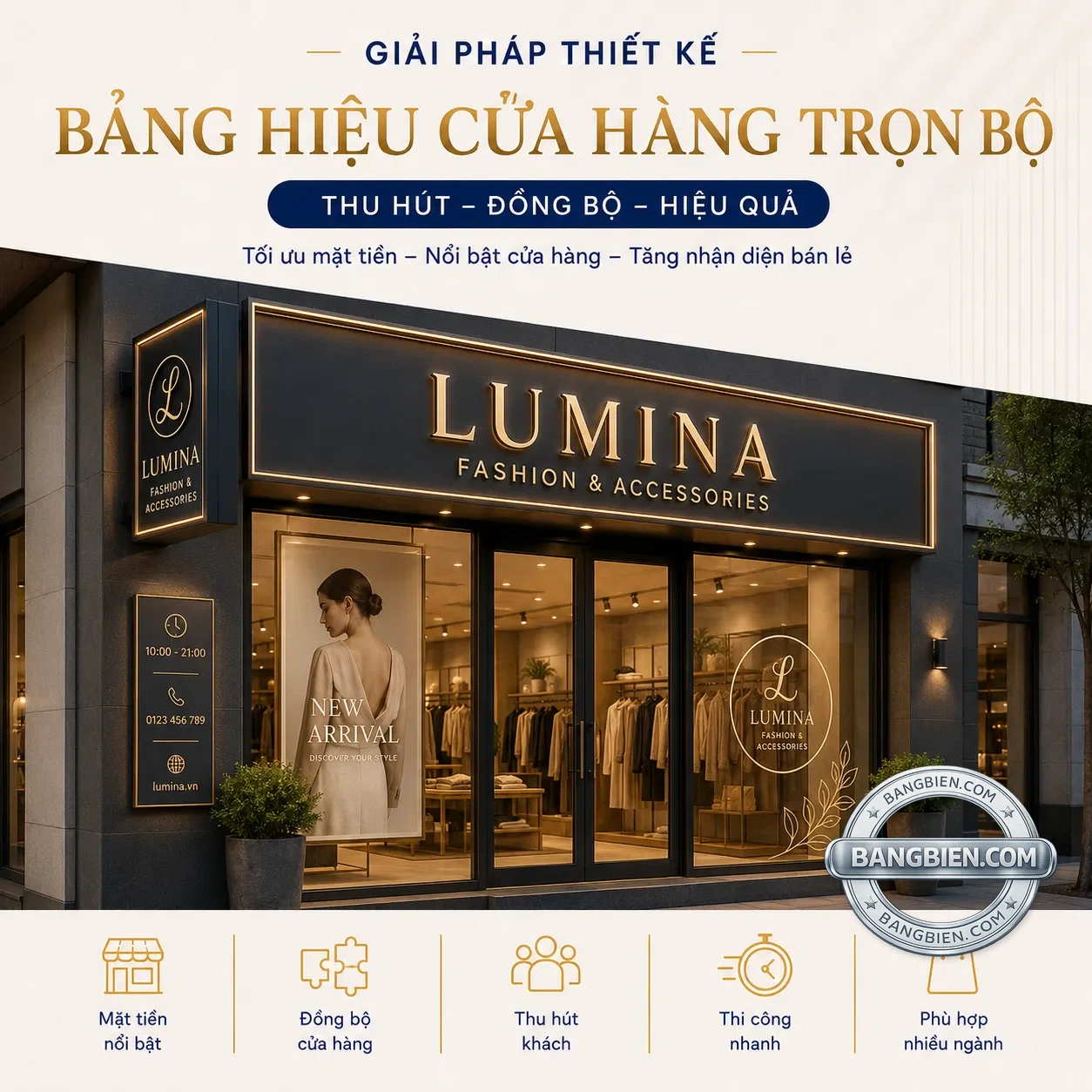 Bảng hiệu cửa hàng trọn bộ