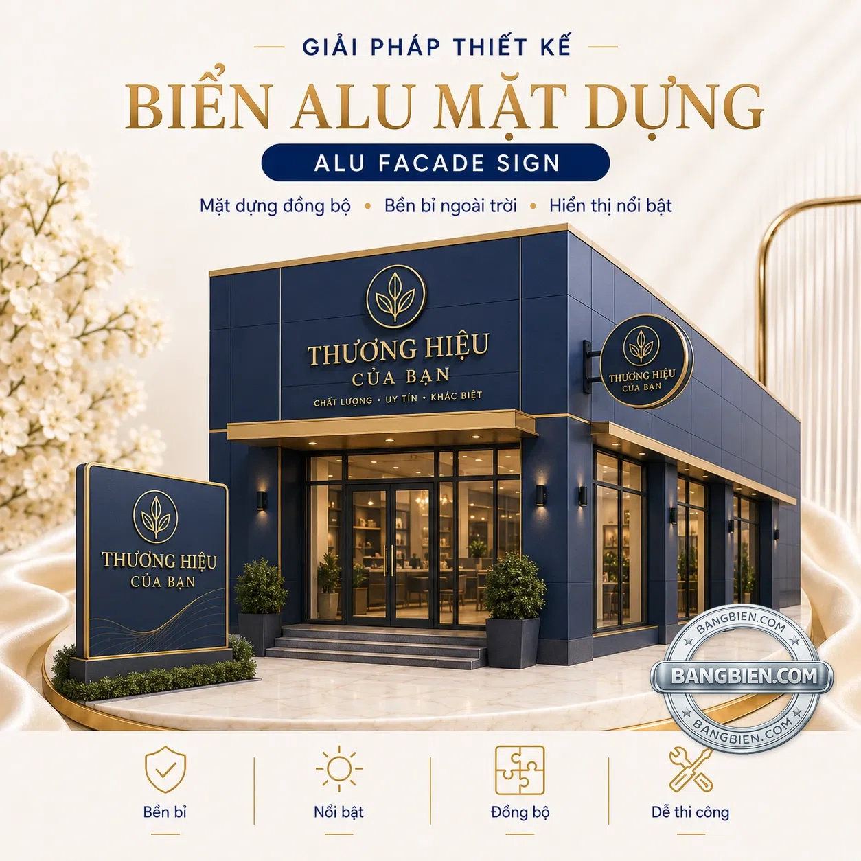 Biển alu mặt dựng