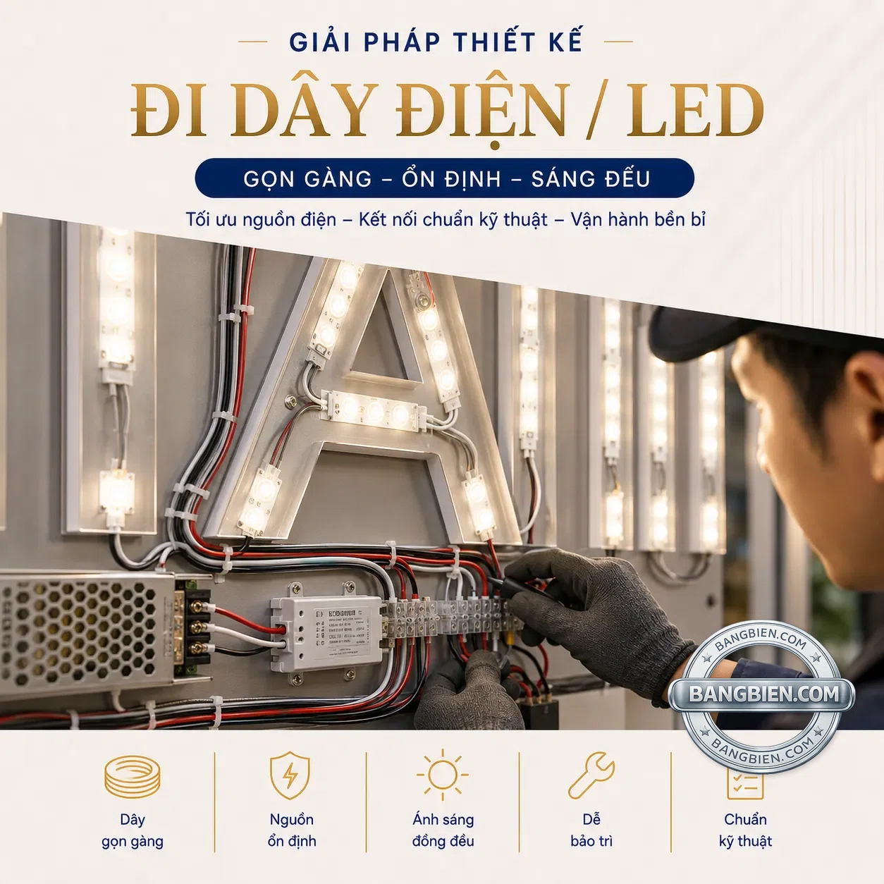 Đi dây điện LED