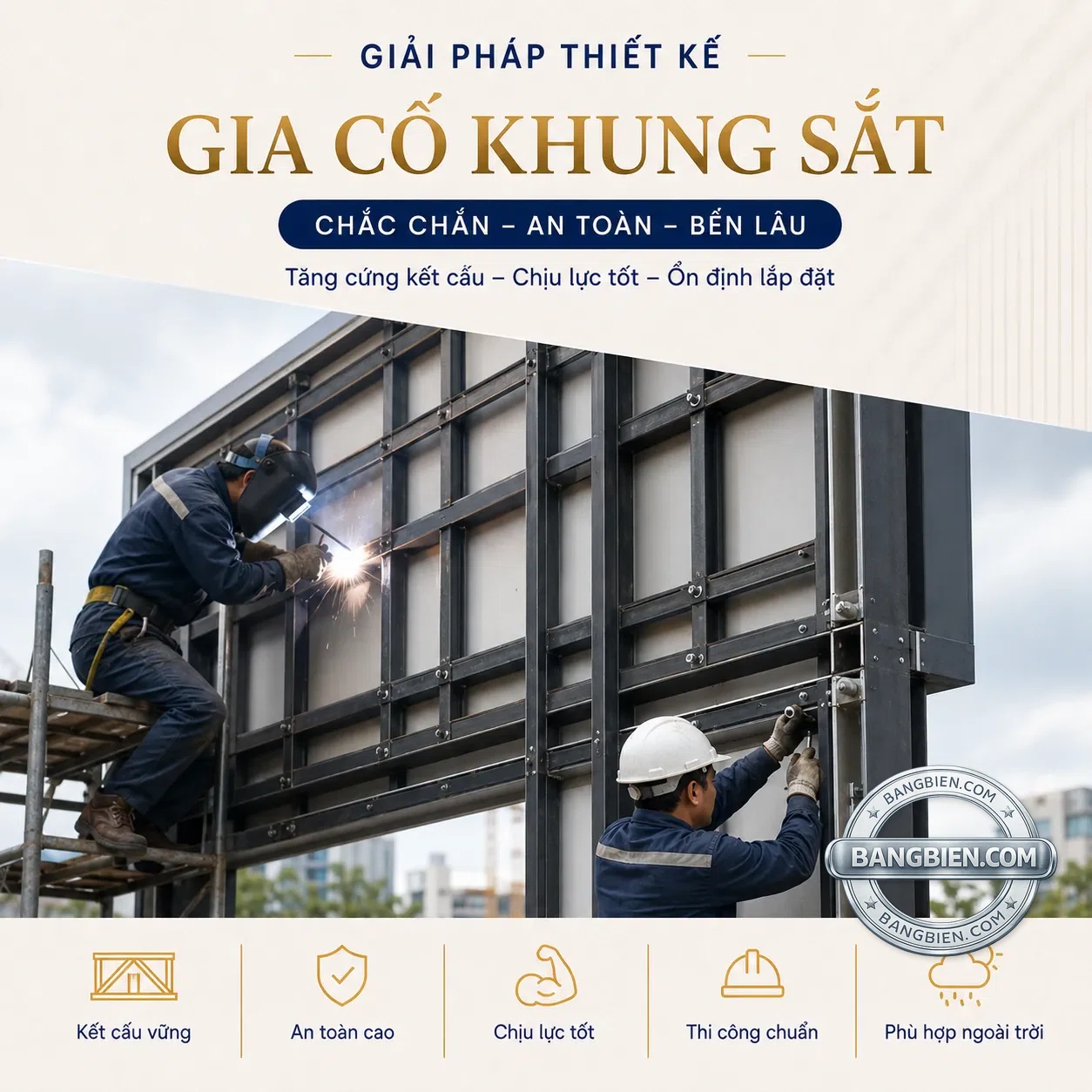 Gia cố khung sắt