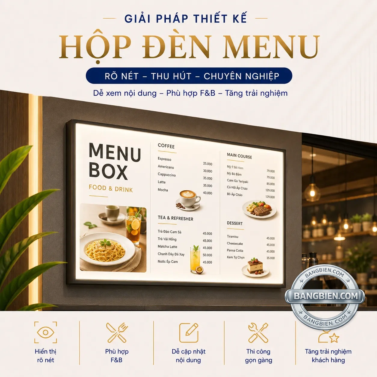 Hộp đèn menu