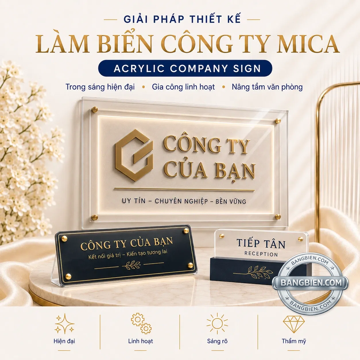Làm biển công ty mica