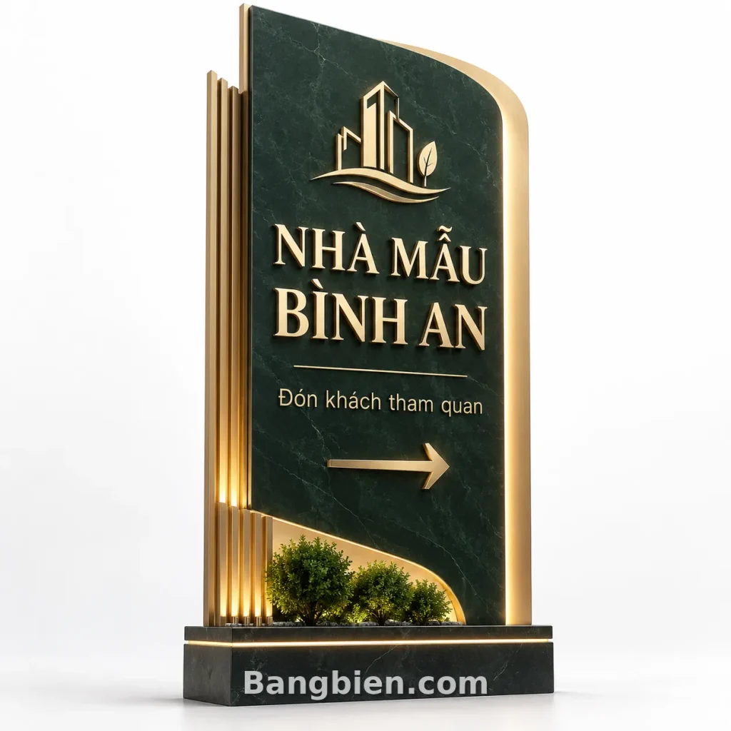 Biển Hiệu Nhà Mẫu Bình An Sang Trọng: dễ đọc, dễ dùng trong thực tế