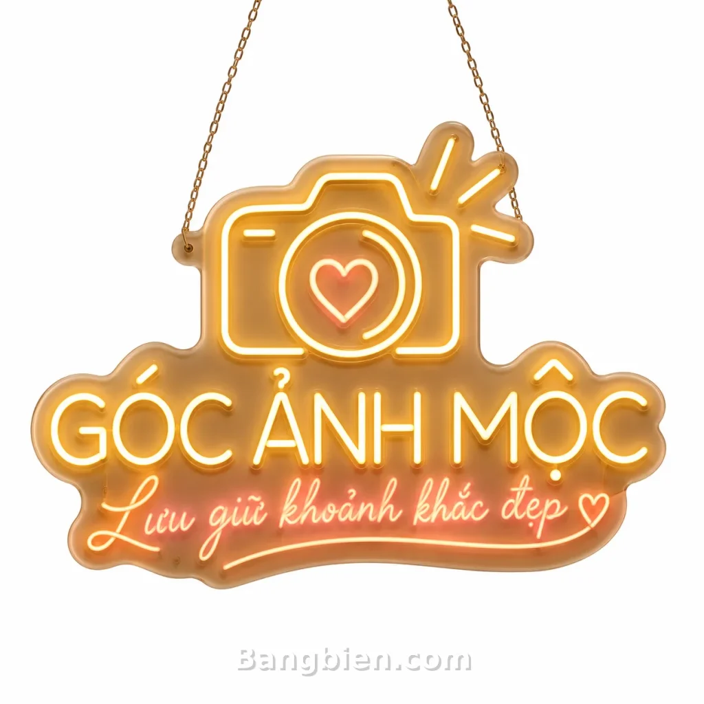 Mẫu Biển Neon Góc Ảnh Mộc: chọn cấu trúc và vị trí hợp lý