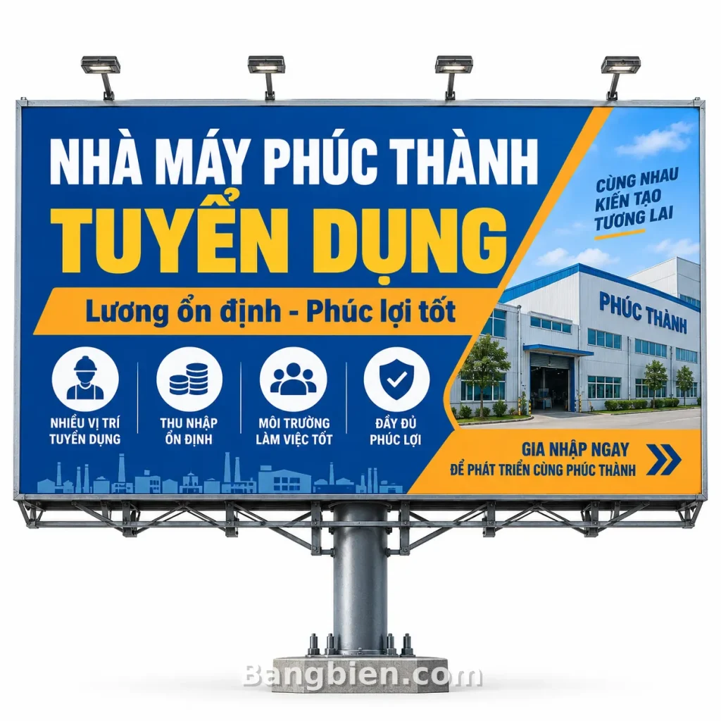 Mẫu Biển Quảng Cáo Tuyển Dụng Nhà Máy: cách chọn dạng bảng phù hợp