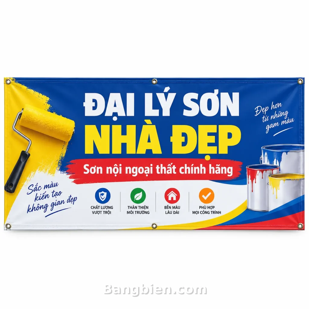 Mẫu Bảng Hiệu Đại Lý Sơn Nhà Đẹp: chọn cấu trúc và vị trí hợp lý