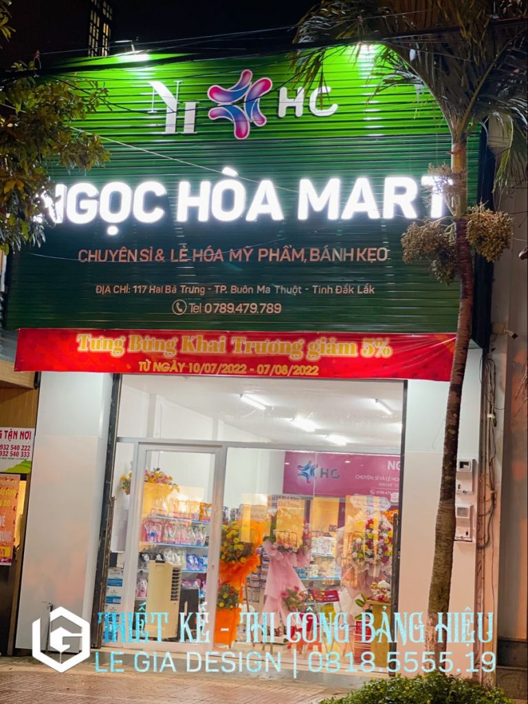 BQC012- Biển siêu thị Ngọc Hòa phát sáng