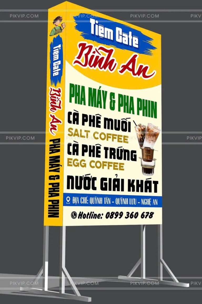 BQC014- Biển đứng tiệm cà phê Bình An