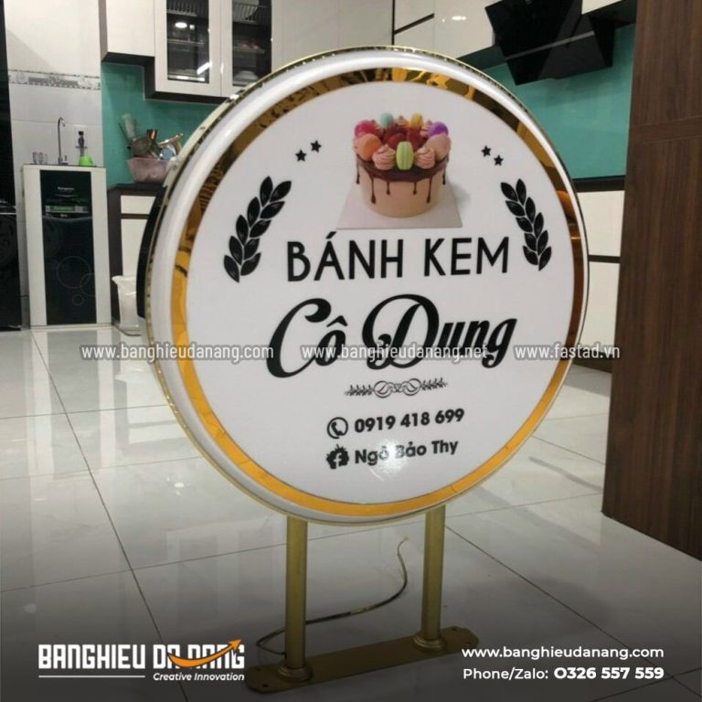 BQC080- Biển tròn đứng bánh kem Cô Dung