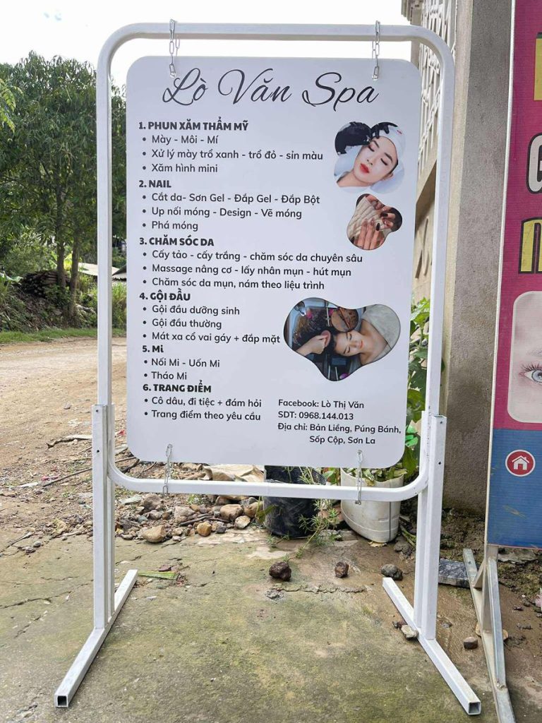 BQC081- Bảng đứng spa khung trắng