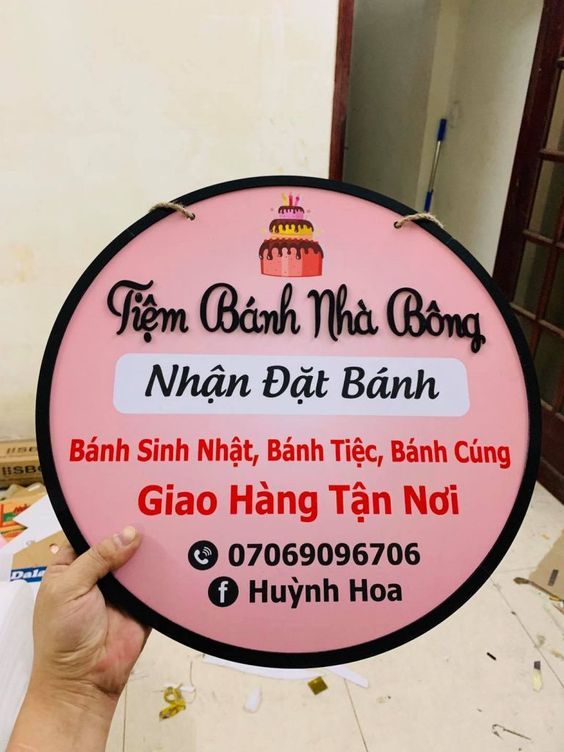 BQC085- Biển tròn tiệm bánh Nhà Bông