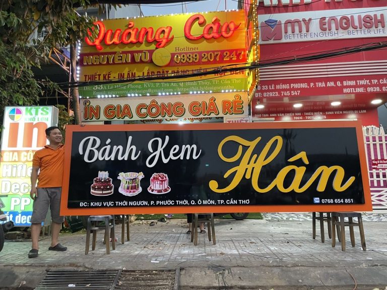 BQC090- Biển bánh kem Hân màu đen