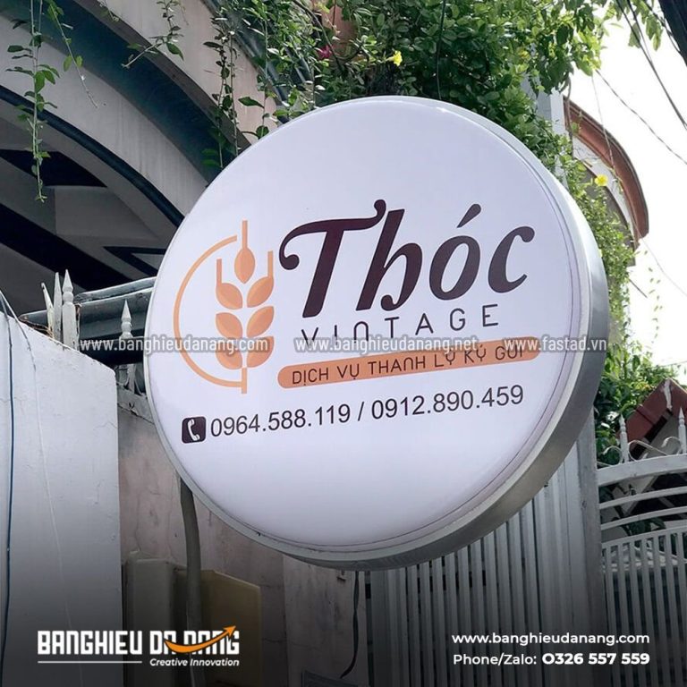 BQC107- Biển tròn Thóc Vintage treo ngoài trời