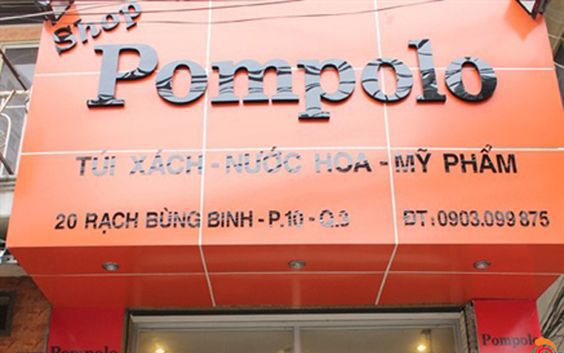 BQC139- Biển hiệu Pompolio nền cam