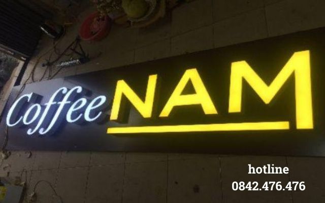 BQC164- Biển hiệu Coffee Nam đèn vàng
