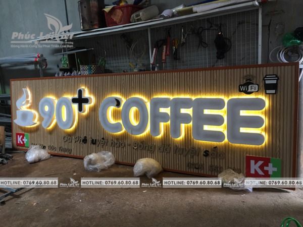 BQC181- Biển hiệu 390 Coffee chữ đèn