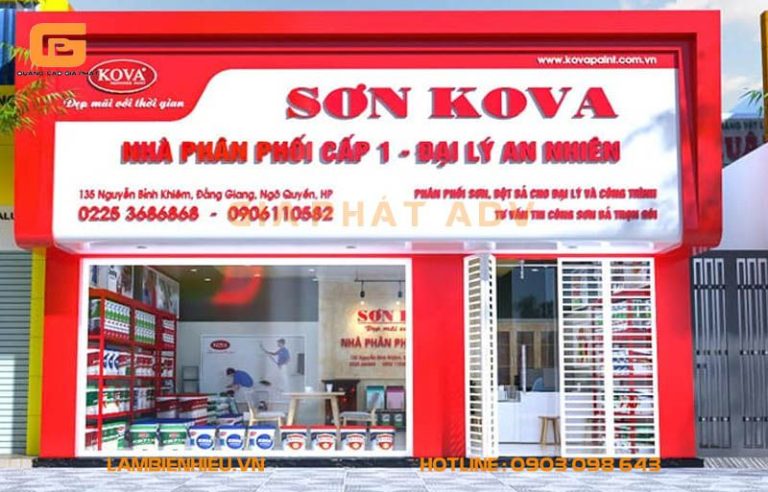 BQC216- Biển hiệu sơn Kova màu đỏ