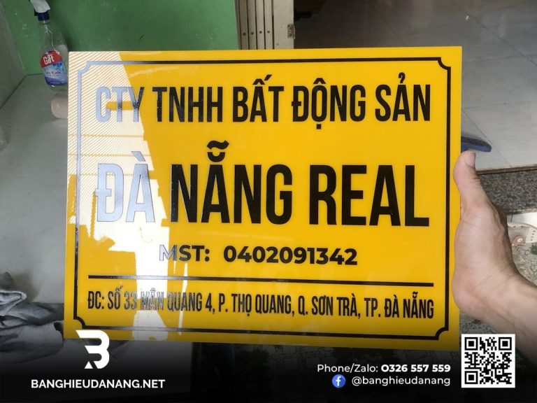 BQC231- Bảng tên Đà Nẵng Real màu vàng
