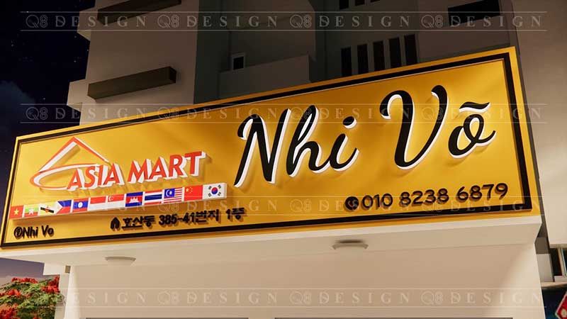 BQC239- Biển hiệu Nhi Võ màu vàng